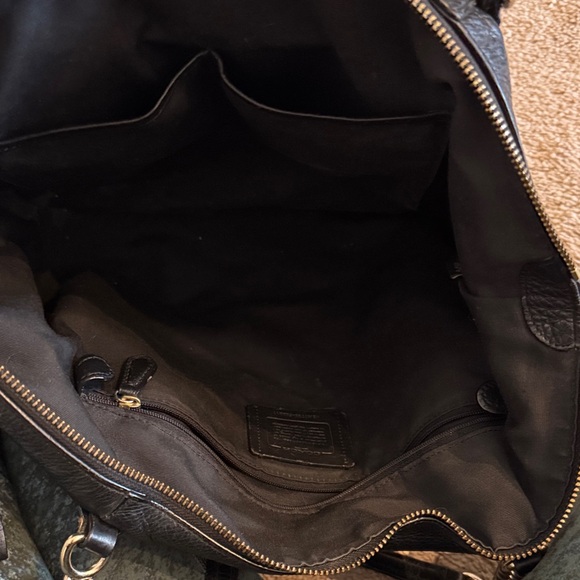 Coach Black Pebbled Leather Shoulder Bag with Chain Straps - Picture 12 of 13